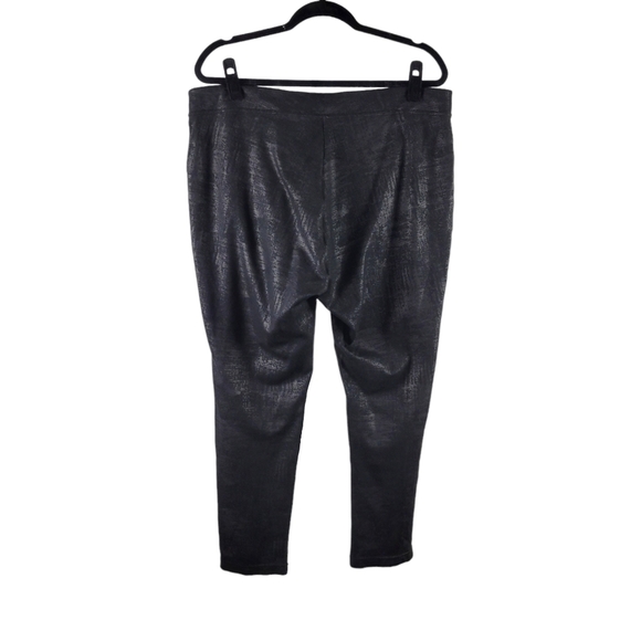 Calvin Klein Women's Black Power Stretch Textured Coated Leggings Size 0X - Picture 5 of 10